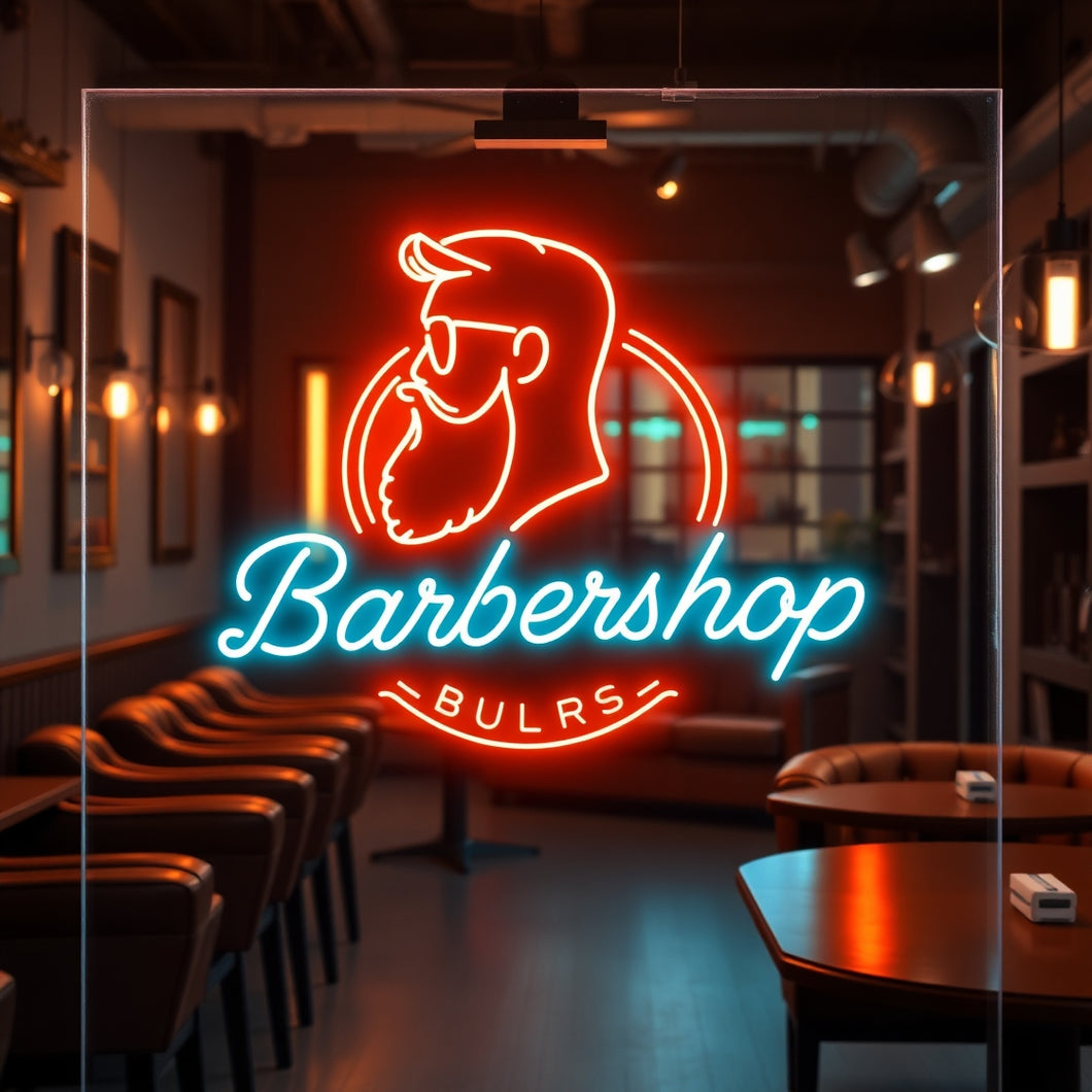 Barbershop neon sign, Neon barber sign, Barber pole neon sign, Neon hair salon sign, Neon open sign for barber shop