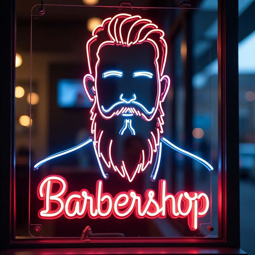 Barbershop neon sign, Neon barber sign, Barber pole neon sign, Neon hair salon sign, Neon open sign for barber shop