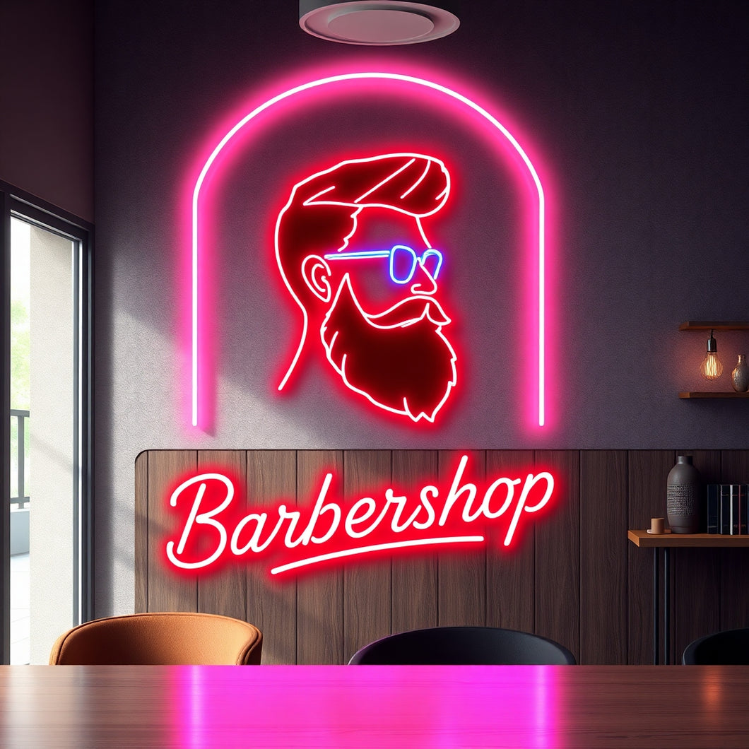 Barbershop neon sign, Neon barber sign, Barber pole neon sign, Neon hair salon sign, Neon open sign for barber shop (Copy)