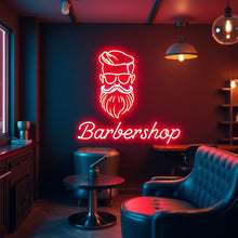Load image into Gallery viewer, Barbershop neon sign, Neon barber sign, Barber pole neon sign, Neon hair salon sign, Neon open sign for barber shop (Copy)
