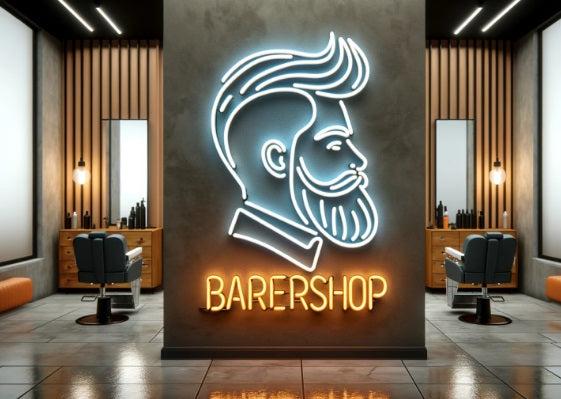 Barber shop neon sign, Neon barber sign, Barber pole neon sign, Neon hair salon sign, Neon open sign for barber shop, Barber shop LED