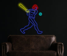 Load image into Gallery viewer, Baseball player neon sign
