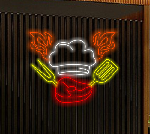 Barbeque neon sign, BBQ led light, Barbeque grill Neon light, BBQ party Neon Sign