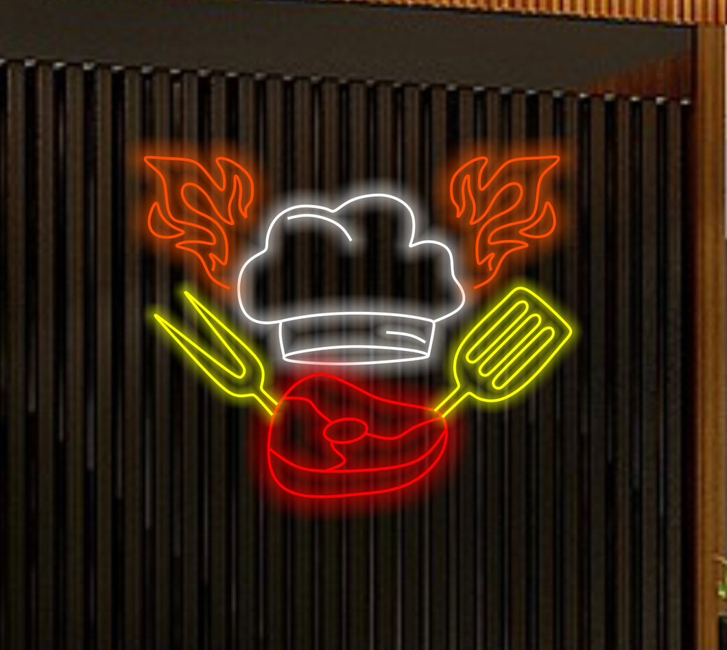 Barbeque neon sign, BBQ led light, Barbeque grill Neon light, BBQ party Neon Sign