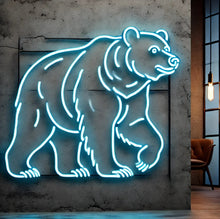Load image into Gallery viewer, Bear neon sign, neon bear sign, neon bear light, LED bear sign, neon bear wall decor, bear shaped neon sign, neon light bear, glowing bear sign, neon bear lamp, bear LED wall sign
