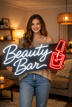 Load image into Gallery viewer, Beauty Bar Neon Sign, Beauty Lounge Neon Sign, Glam Bar Neon Sign, Makeup Studio Neon Sign
