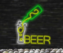 Load image into Gallery viewer, Beer neon sign, bar neon sign, Neon beer light, Pub neon sign, Beer advertising sign, Neon beer logo, Custom beer neon sign, Craft beer neon

