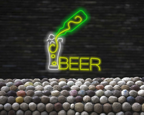 Beer neon sign, bar neon sign, Neon beer light