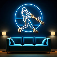 Load image into Gallery viewer, Baseball Slugger Swing neon sign, Hitting Motion neon sign Multicolor
