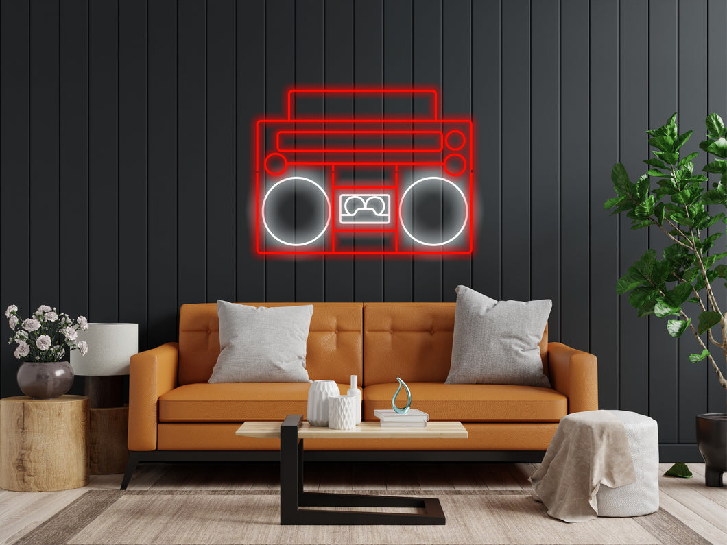 Neon Boombox Sign, Retro Neon Sign, Boombox Neon Light, Music Player Neon Sign, Hip-Hop Neon Sign, Retro Music Decor, Vintage Neon Light