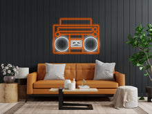 Load image into Gallery viewer, Neon Boombox Sign, Retro Neon Sign, Boombox Neon Light, Music Player Neon Sign, Hip-Hop Neon Sign, Retro Music Decor, Vintage Neon Light
