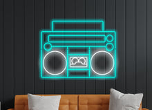 Load image into Gallery viewer, Neon Boombox Sign, Retro Neon Sign, Boombox Neon Light, Music Player Neon Sign, Hip-Hop Neon Sign, Retro Music Decor, Vintage Neon Light
