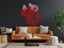 Load image into Gallery viewer, Bull neon, cow neon sign, bull head neon sign, Buffalo neon sign, TEXAS Longhorn Neon Sign, Western LED Light, rodeo neon sign, cowboy neon
