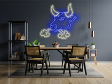 Load image into Gallery viewer, Bull Head Neon sign, Longhorn Neon Sign, Texas LongHorn Sign, Cow Neon Sign, Western Cowboy Bull neon sign, Neon Rodeo, western neon
