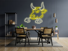 Load image into Gallery viewer, Bull Head Neon sign, Longhorn Neon Sign, Texas LongHorn Sign, Cow Neon Sign, Western Cowboy Bull neon sign, Neon Rodeo, western neon
