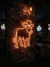 Load image into Gallery viewer, Longhorn Bull Head Neon Sign, Texas longhorn neon sign, Steer head neon sign (Copy) 30in Orange
