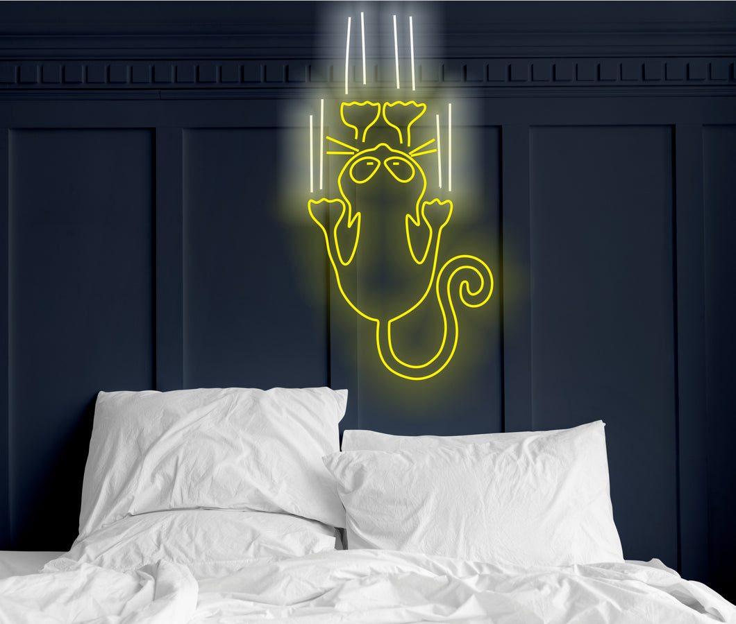 Cat Led Neon Sign, Bedroom Decor, Animal Lover Gifts, Cute Wall Custom Neon Decor, Cat Night Light