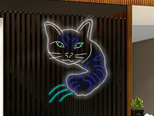 Load image into Gallery viewer, Neon cat sign, Cat-shaped neon sign, Cat neon light, Neon cat wall decor, Kitty neon sign, Neon sign with cat, Cat lover neon sign
