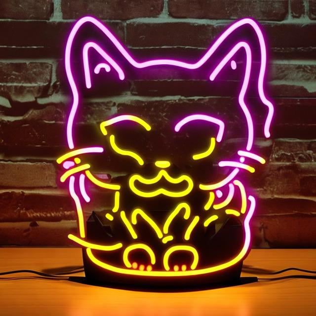 Cat neon sign, cat neon light, cat led light, cat neon, kitty neon sign, cat home decor neon sign, Contemporary cat neon deco