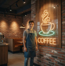 Load image into Gallery viewer, Coffee Cup neon sign, Fresh Brew neon sign, Steamy Mug neon sign
