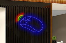 Load image into Gallery viewer, Computer mouse neon sign, Gaming mouse neon light, LED mouse sign, Computer accessories neon sign, Glowing mouse decoration
