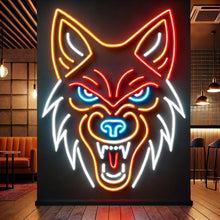 Load image into Gallery viewer, Coyote head neon sign, coyote angry neon light, coyote neon sign decor, coyote neon sign for sale, coyote neon sign custom, coyote neon sign art, coyote neon sign vintage, coyote neon sign LED, coyote neon sign bar, coyote neon sign

