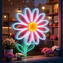 Load image into Gallery viewer, Daisy Flower neon sign, Chamomile Flower neon sign, Blooming Daisy neon sign
