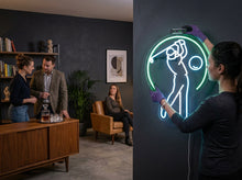 Load image into Gallery viewer, Golf Swing neon sign, Putter Motion neon sign, Links Golfer neon sign
