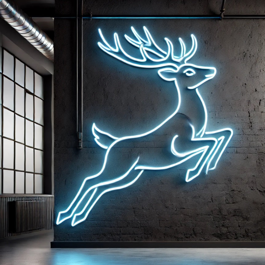 Deer neon sign, Santa reindeer neon light for your home decor, custom ...