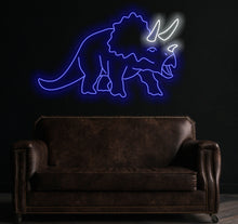 Load image into Gallery viewer, Dinosaur triceratops neon sign, Dinosaur neon sign, animal neon sign
