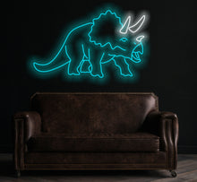 Load image into Gallery viewer, Dinosaur triceratops neon sign, Dinosaur neon sign, animal neon sign
