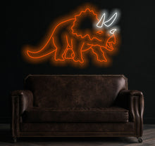 Load image into Gallery viewer, Dinosaur triceratops neon sign, Dinosaur neon sign, animal neon sign
