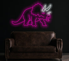 Load image into Gallery viewer, Dinosaur triceratops neon sign, Dinosaur neon sign, animal neon sign
