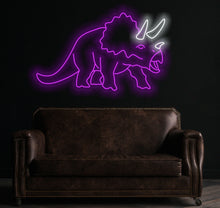 Load image into Gallery viewer, Dinosaur triceratops neon sign, Dinosaur neon sign, animal neon sign
