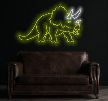 Load image into Gallery viewer, Dinosaur triceratops neon sign, Dinosaur neon sign, animal neon sign
