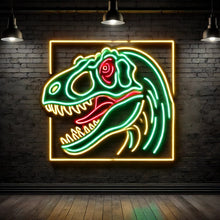 Load image into Gallery viewer, Tyrannosaurus Rex Head neon sign, T Rex Skull neon sign, Dinosaur Head neon sign Multicolor
