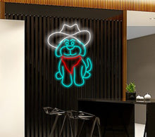 Load image into Gallery viewer, Cute Dog With Hat LED Light, Dog Cowboy Hat Neon Sign, Dog Hat Neon Sign
