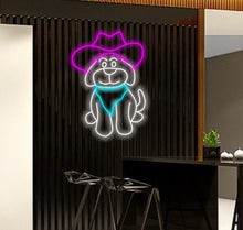 Load image into Gallery viewer, Cute Dog With Hat LED Light, Dog Cowboy Hat Neon Sign, Dog Hat Neon Sign

