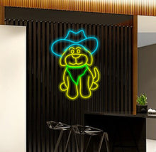 Load image into Gallery viewer, Cute Dog With Hat LED Light, Dog Cowboy Hat Neon Sign, Dog Hat Neon Sign

