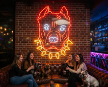 Load image into Gallery viewer, American Pitbull Terrier Face Neon sign, Dog Pets Neon Sign, Dog Neon Sign, Neon bulldog sign, Pitbull neon light, Custom dog neon light
