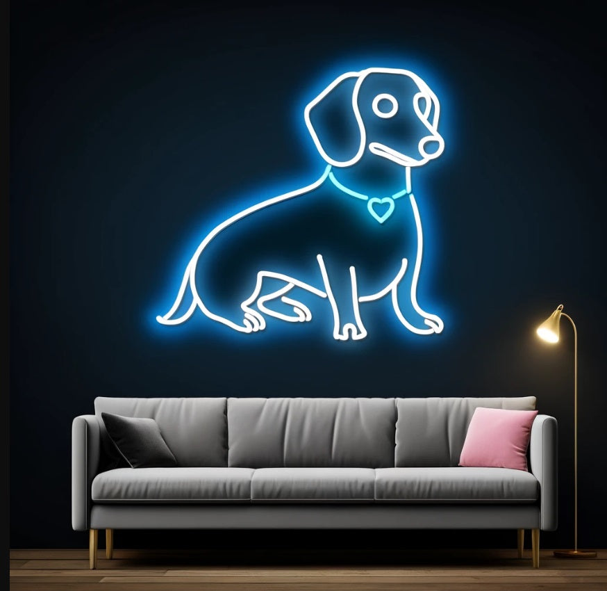 Dog Neon Sign, Dachshund Dog neon sign, Animal Neon Led, Dog Led gifts