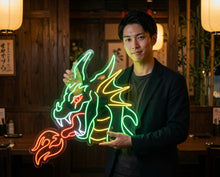 Load image into Gallery viewer, Fire-Breathing Dragon Neon Sign, Flame Dragon Neon Sign, Fire Drake Neon Sign
