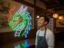 Load image into Gallery viewer, Dragon Head Neon Sign – Fiery Fantasy Wall Light For Game Room Or Studio Interior Multicolor
