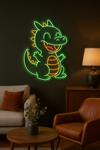 Load image into Gallery viewer, Little Dragon neon sign, Adorable Dragon neon sign, Cartoon Dragon neon sign Multicolor
