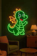 Load image into Gallery viewer, Baby Dragonling neon sign, Fantasy Dragon neon sign, Sweet Dragon neon sign Multicolor

