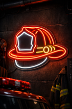 Load image into Gallery viewer, fire rescue helmet neon sign,Firefighter helmet neon sign, Multicolor
