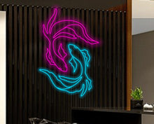 Load image into Gallery viewer, Neon Koi fish, Japanese fish led neon, Koi carp sign, Neon-colored Koi fish, Exotic Koi fish neon sign, Koi fish with bright colors
