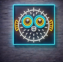 Load image into Gallery viewer, Fugu Puffer Neon Sign, Japanese pufferfish neon sign, spiny fish neon sign, marine fugu neon sign Multicolor
