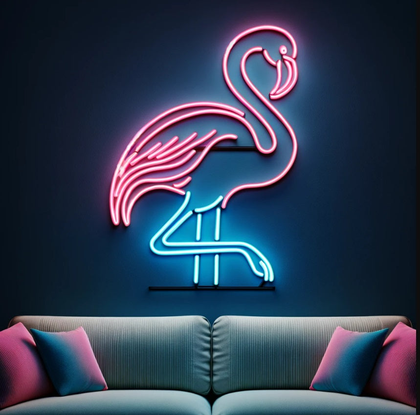 Flamingo neon light, neon flamingo light, flamingo neon sign, pink flamingo neon sign, flamingo LED neon light, flamingo shaped neon light, flamingo neon wall sign, flamingo neon decor, flamingo light up sign