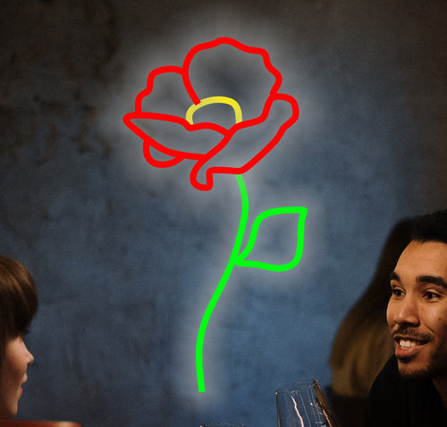 Poppy Flower neon sign